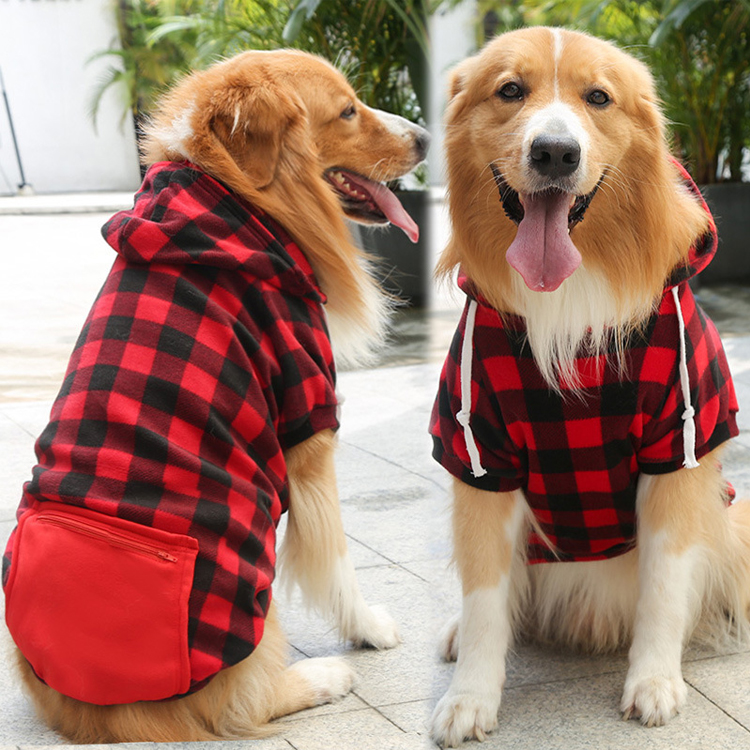 Autumn And Winter New Plaid Zipper Pocket Weiwang Big Dog Pet Clothes