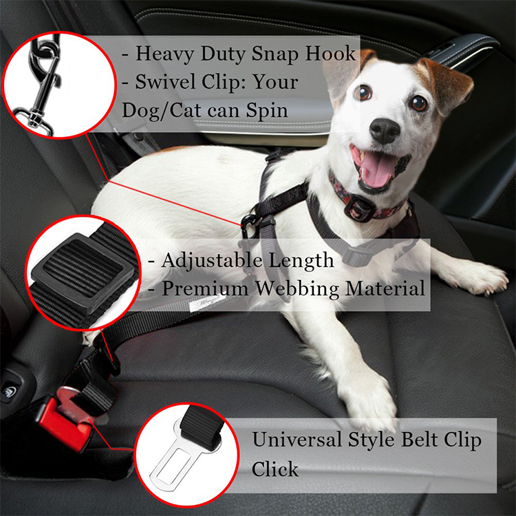 Medium Vehicle Safety Adjustable Durable Strapping Pet Belt