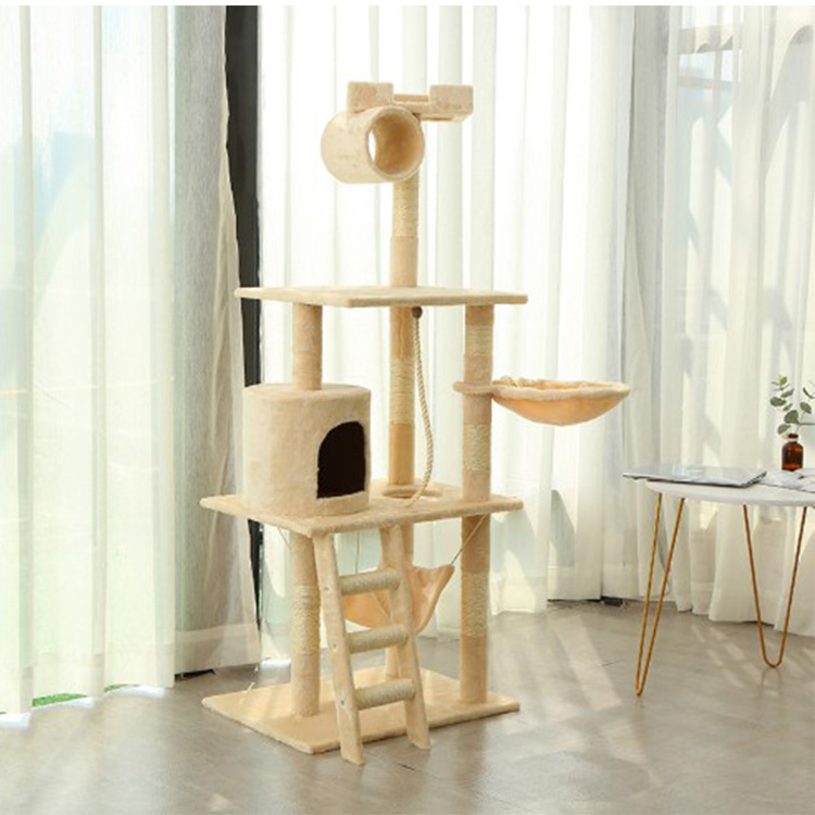 Cat Tower Natural Wood Climbing Modern Tree House