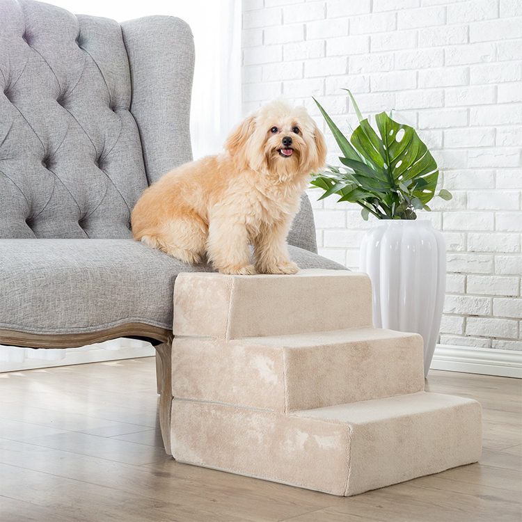 4 Steps Memory Foam Pet Stairs Comfort Pet Ramp