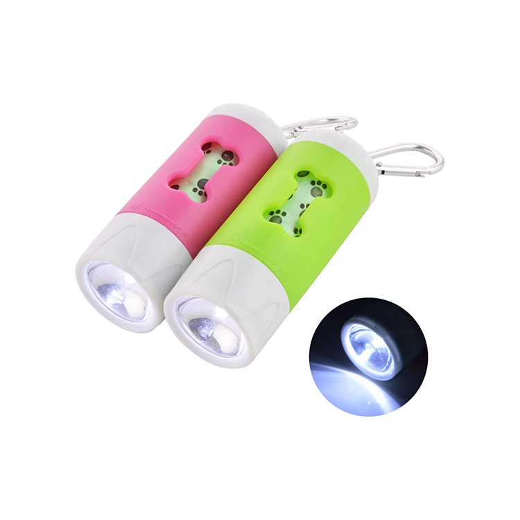  LED Flashlight Poop Bags Pet Dispenser with Pet Waste Bag