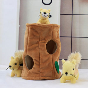 New Cute Squirrel Tree Hole Pet Plush Toy
