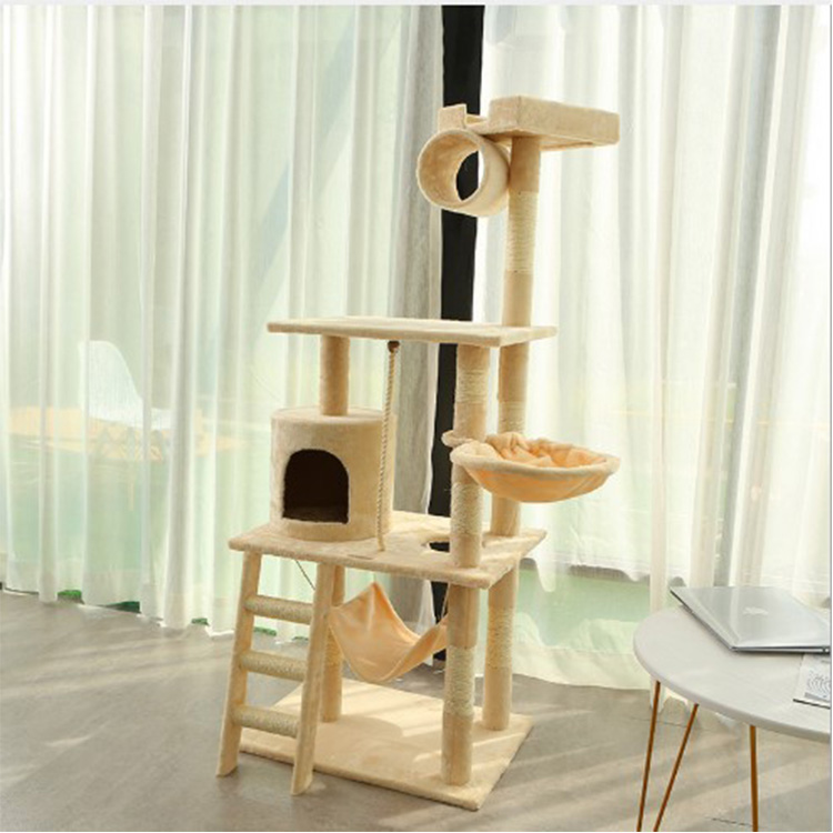 Cat Tower Natural Wood Climbing Modern Tree House