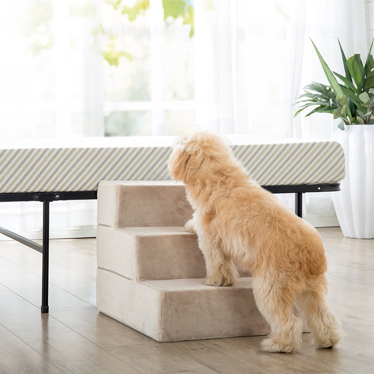 4 Steps Memory Foam Pet Stairs Comfort Pet Ramp