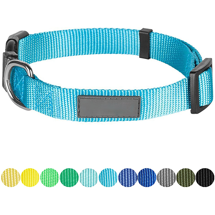 Wholesale Sustainable Chain Link Blue Bow Nylon Dog Collar Set