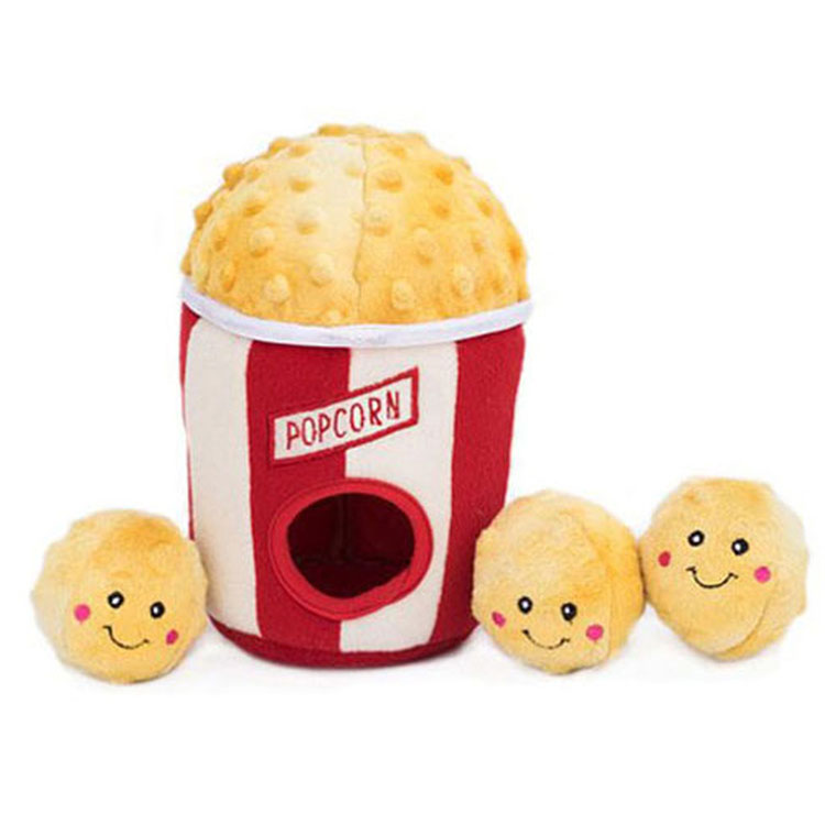 Popcorn Cookies Hidden Plush Looking for Food Sniffing Toy Set Dog Toys