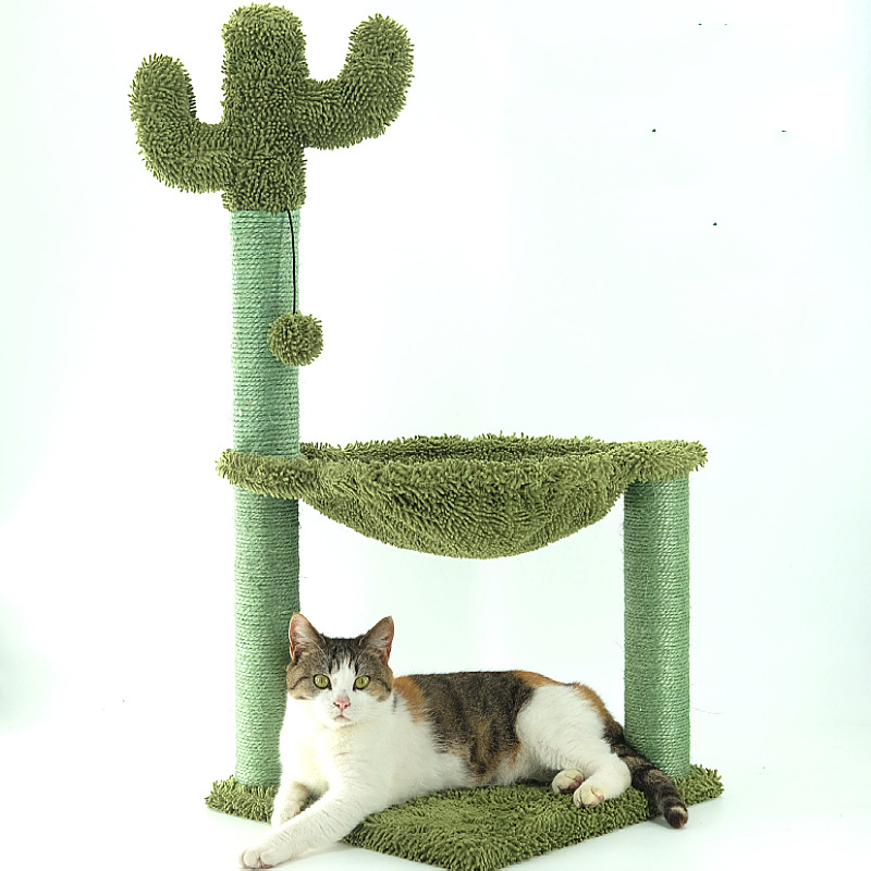 Cat Scratching Post Cactus Cat Scratcher Featuring with 3 Dangling Ball 