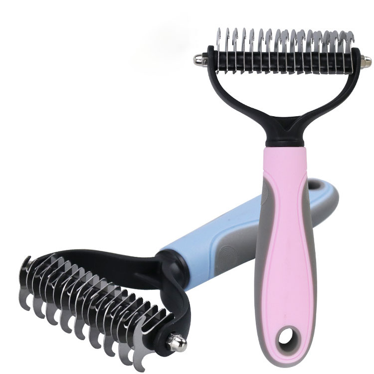 Pet Products Amazon Cat And Dog Comb Pet Hair Removal Comb Double-sided Stainless Steel Pet Knot Comb 