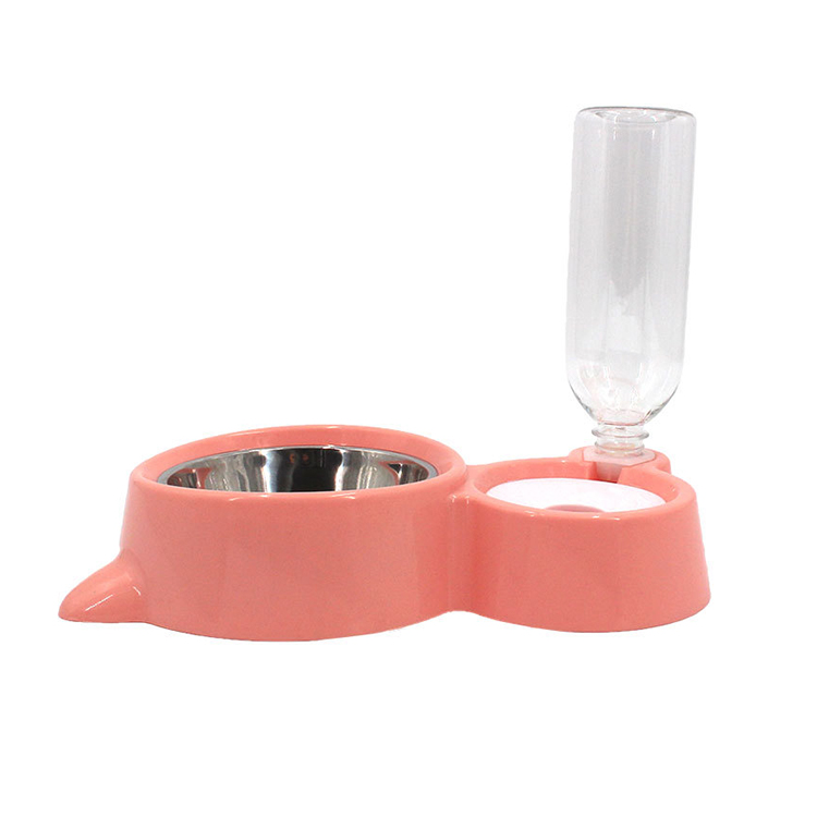 Pets Water And Food Bowl Set with Automatic Waterer Bottle for Small Or Medium Size Dogs Cats 