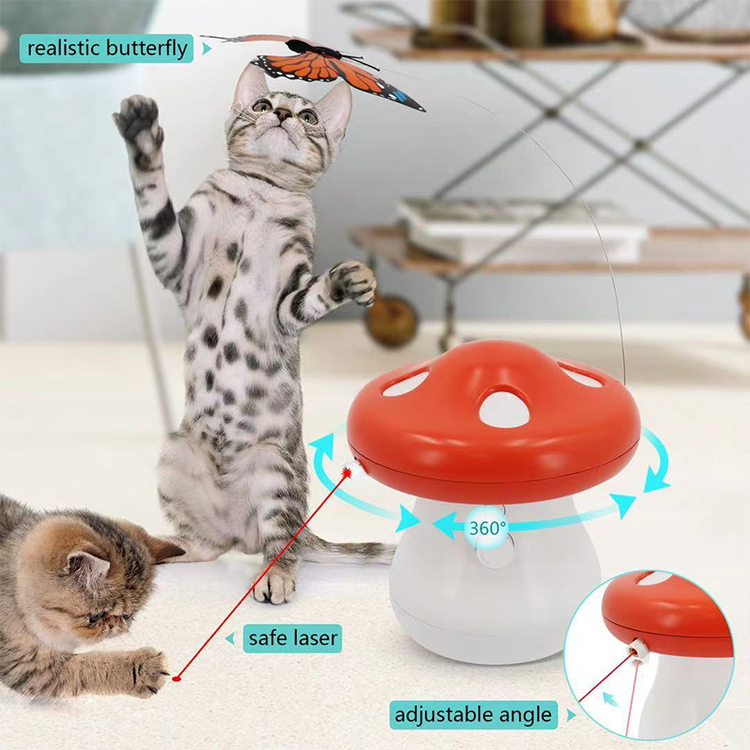 High Quality Interactive Funny Cat Toy with Butterfly Electric Automatic Rotating Cat Teaser Toy