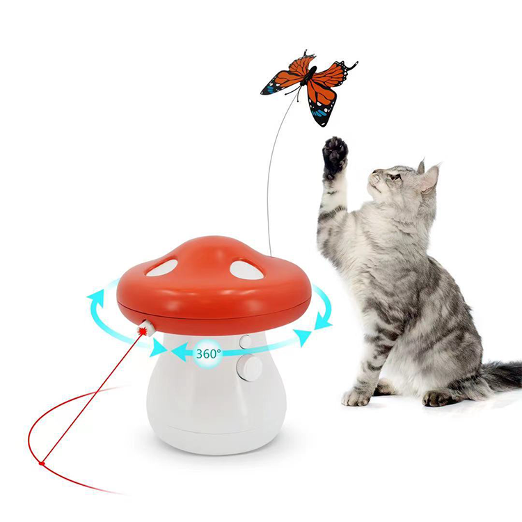 High Quality Interactive Funny Cat Toy with Butterfly Electric Automatic Rotating Cat Teaser Toy