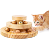 Unique Design Cat Three Levels Tracks And Ball Wooden Pet Interactive Roller Table Cat Tunnel Tower Toys Cat Catch Ball