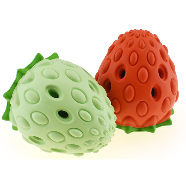 Pet Dog Bite Resistant Strawberry Leakage Ball Toy