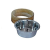 Bamboo Raised Pet Stand with Stainless Steel Bowls Slow Feeder for Cats And Dogs.