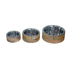 Bamboo Raised Pet Stand with Stainless Steel Bowls Slow Feeder for Cats And Dogs.