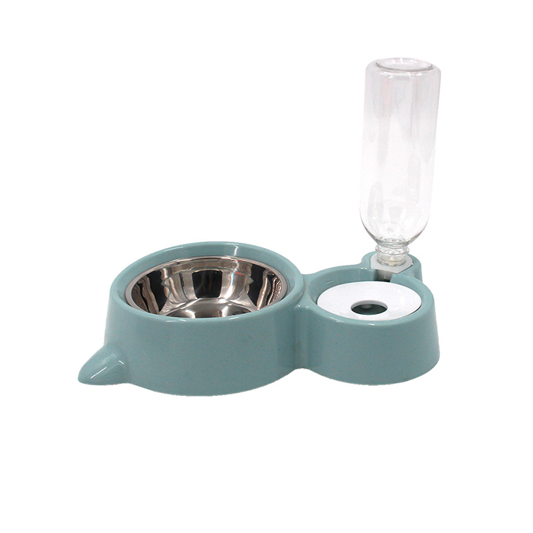 Pets Water And Food Bowl Set with Automatic Waterer Bottle for Small Or Medium Size Dogs Cats 