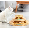 Unique Design Cat Three Levels Tracks And Ball Wooden Pet Interactive Roller Table Cat Tunnel Tower Toys Cat Catch Ball