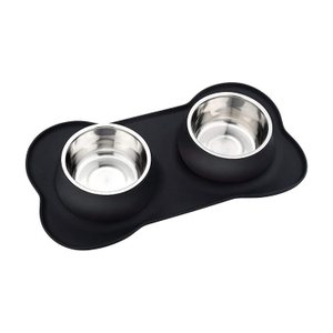 Dog Bowls Stainless Steel Dog Bowl with No Spill Dog Food Bowl Non-Slip Silicone Mat Feeder Bowls