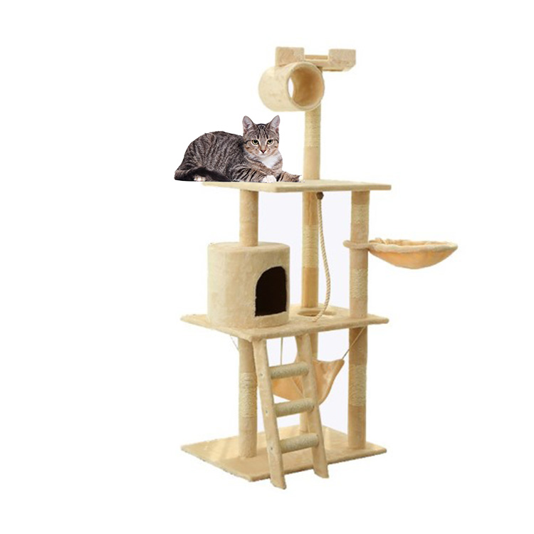 Cat Tower Natural Wood Climbing Modern Tree House