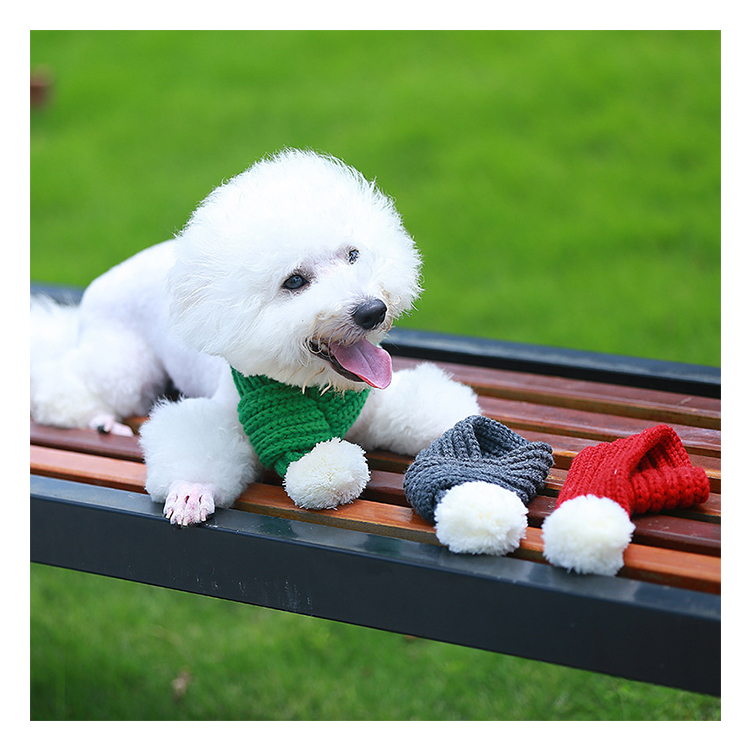Adjustable Dog Winter Collar Scarfs Crochet Blank Pet Accessories 