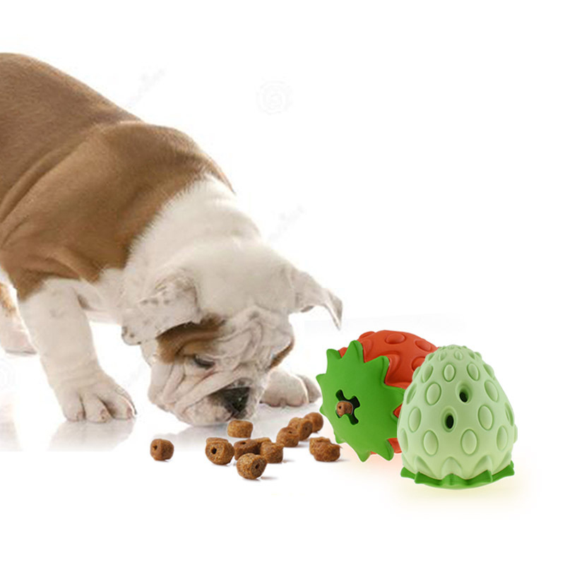 Pet Dog Bite Resistant Strawberry Leakage Ball Toy