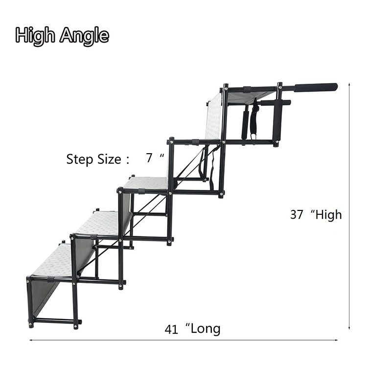 Non-slip 5 Steps Folding Pet Stairs Portable Dog Cat Ladder Metal Frame