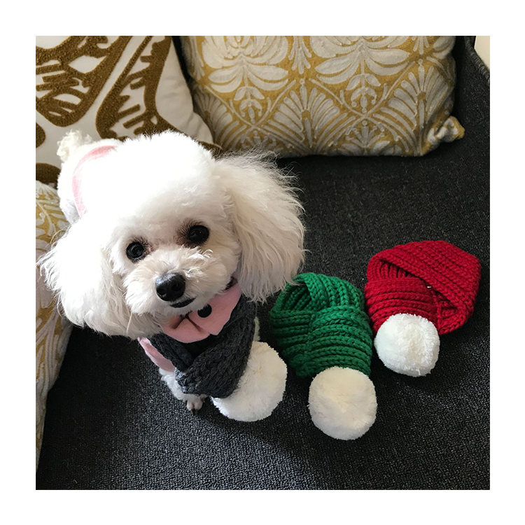 Adjustable Dog Winter Collar Scarfs Crochet Blank Pet Accessories 