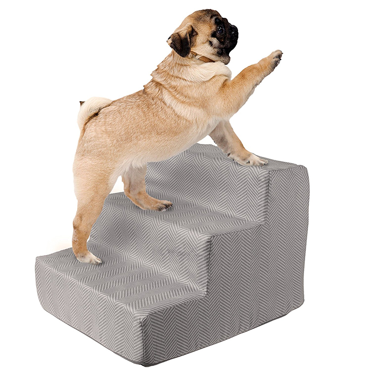 Portable Memory Foam Pet Stairs with Non-slip Back And Bottom