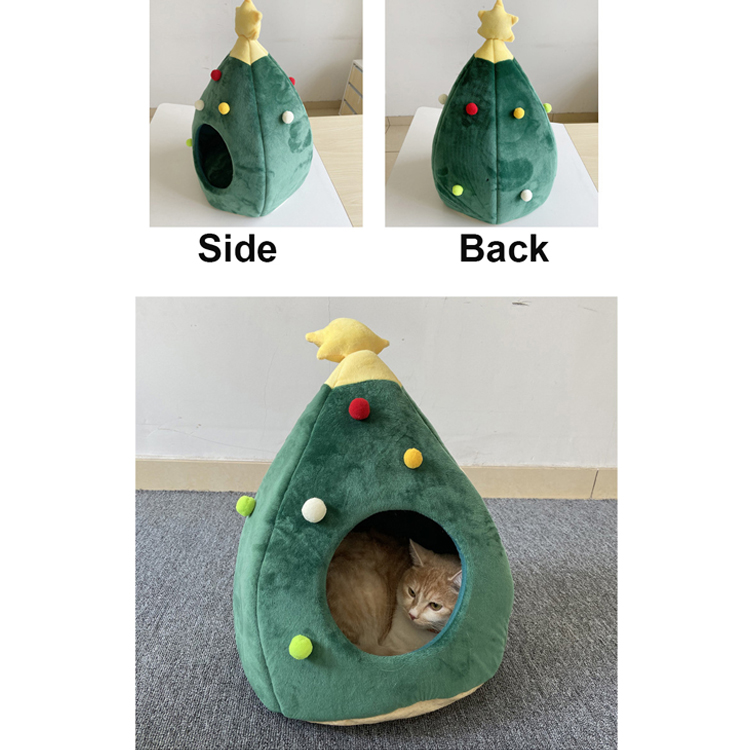 Pet Chirstmas Tree Cat House Beds Warm Cat House 